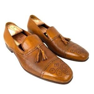 Elegant Tan Leather Tassel Loafers